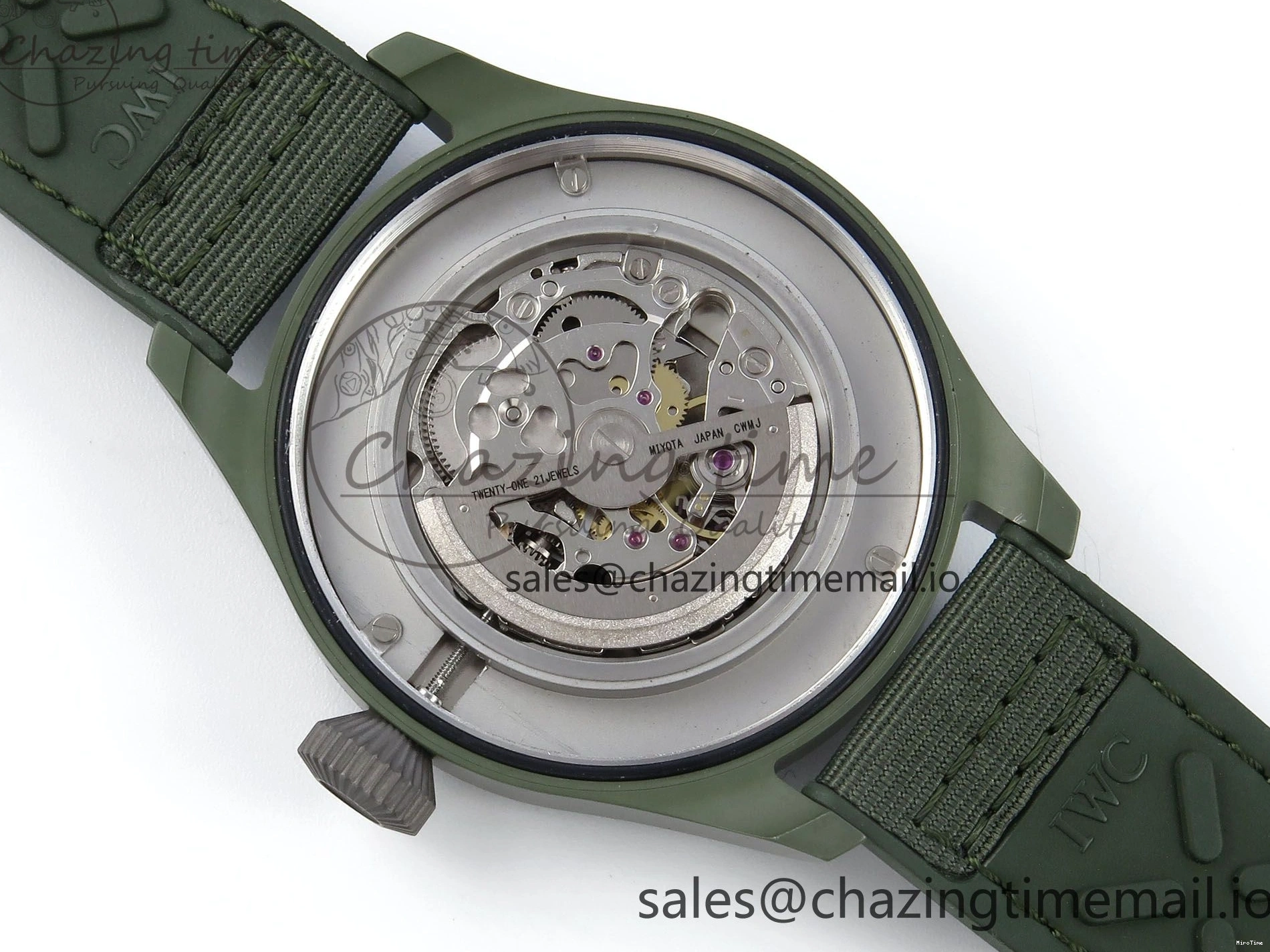MIROTIME 0515 Big Pilot IW329802 M+F 1:1 Best Edition Green Dial on Green Nylon Strap MY Unique 7002